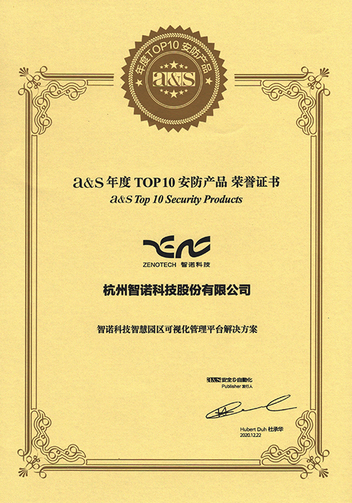 2020年度TOP10安防产品-开云online（中国）智慧园区可视化管理平台